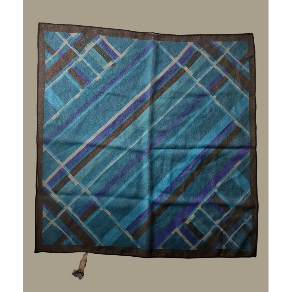 Liz Claiborne Blue Square Scarf 20" x 20" NWT